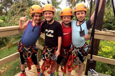 5 Line Jungle Zipline Eco Adventure - Stream crossing on a hanging bridge: the course’s nice break